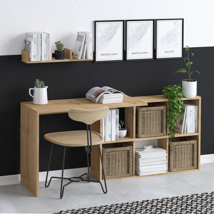 Hanah Home Mesa de Estudio Blake Roble 74x145x45 cm